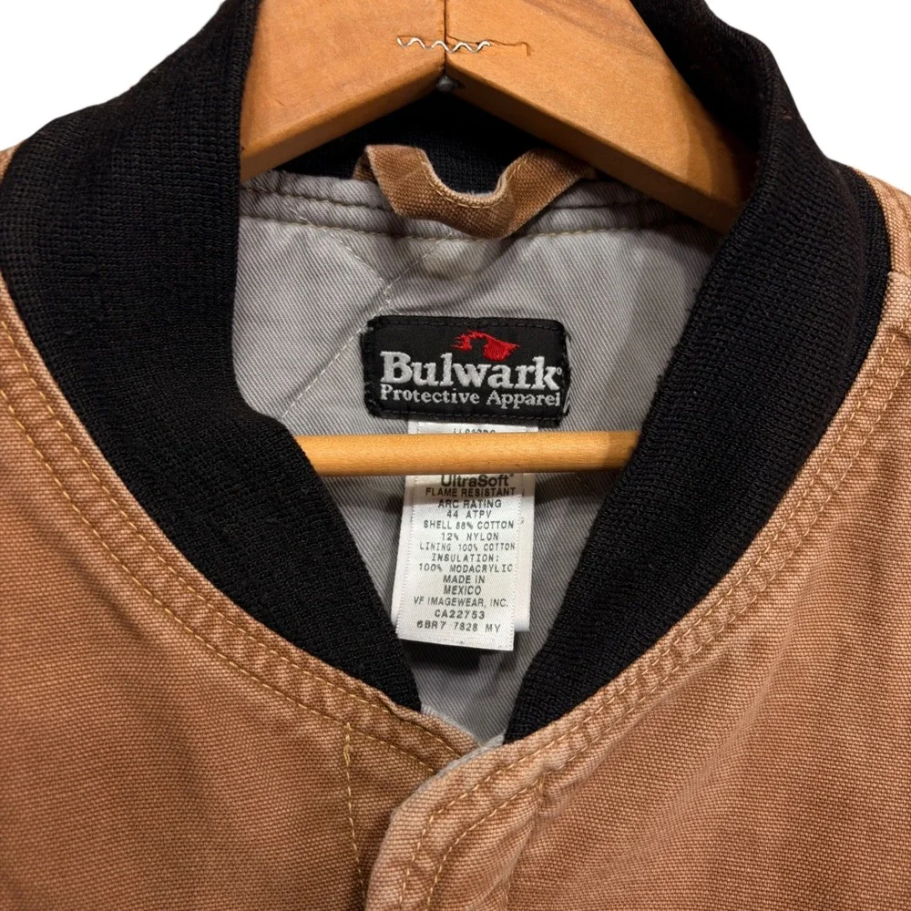 Bulwark FR Mens Flame Resistant Work Vest Brown Westex UltraSoft Distressed L